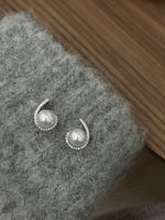 1 Paire Style Simple Rond Placage Incruster Argent Sterling Perle Boucles D'Oreilles sku image 1