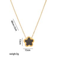 Titanium Steel Steel 18K Gold Plated Elegant Classic Style Inlay Flower Acrylic Earrings Necklace Jewelry Set sku image 8