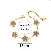 Titanium Steel Steel 18K Gold Plated Elegant Classic Style Inlay Flower Acrylic Earrings Necklace Jewelry Set sku image 20