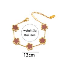 Titanium Steel Steel 18K Gold Plated Elegant Classic Style Inlay Flower Acrylic Earrings Necklace Jewelry Set sku image 21