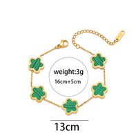 Titanium Steel Steel 18K Gold Plated Elegant Classic Style Inlay Flower Acrylic Earrings Necklace Jewelry Set sku image 22