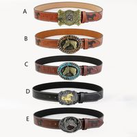 Casual Vintage Style Classic Style Color Block Pu Leather Plating Inlay Turquoise Unisex Leather Belts main image 10