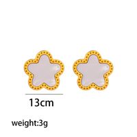 Titanium Steel Steel 18K Gold Plated Elegant Classic Style Inlay Flower Acrylic Earrings Necklace Jewelry Set sku image 1