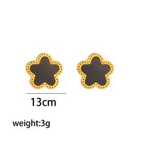 Titanium Steel Steel 18K Gold Plated Elegant Classic Style Inlay Flower Acrylic Earrings Necklace Jewelry Set sku image 2