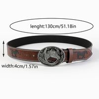 Casual Vintage Style Classic Style Color Block Pu Leather Plating Inlay Turquoise Unisex Leather Belts sku image 5