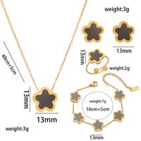 304 Stainless Steel 18K Gold Plated Luxurious Shiny Pentagram Bracelets Necklace main image 3
