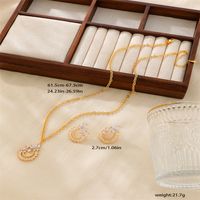 Copper 18K Gold Plated Simple Style Classic Style Inlay Solid Color Zircon Jewelry Set main image 3