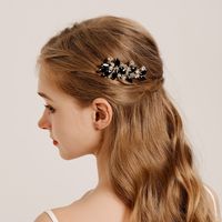Women's Simple Style Classic Style Color Block Copper Inlay Rhinestones Insert Comb main image 1
