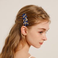 Women's Simple Style Classic Style Color Block Copper Inlay Rhinestones Insert Comb main image 2