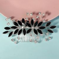 Women's Simple Style Classic Style Color Block Copper Inlay Rhinestones Insert Comb main image 5