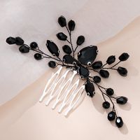 Women's Simple Style Classic Style Color Block Copper Inlay Rhinestones Insert Comb main image 8