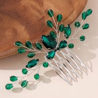 Women's Simple Style Classic Style Color Block Copper Inlay Rhinestones Insert Comb main image 7