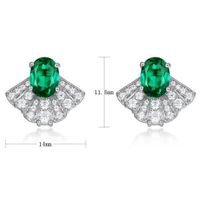 1 Pair Elegant Retro Geometric Inlay Sterling Silver Lab-grown Gemstone Zircon White Gold Plated Silver Plated Ear Studs main image 2