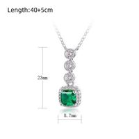 Sterling Silver White Gold Plated Silver Plated Elegant Retro Inlay Geometric Lab-grown Gemstone Zircon Pendant Necklace main image 2