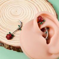 1 Piece Elegant Lady Classic Style Rose 304 Stainless Steel Copper Ear Studs Cartilage Earrings main image 3