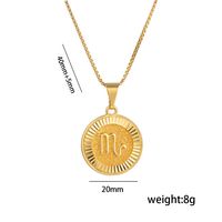 Titanium Steel 18K Gold Plated Preppy Style Shiny Plating Constellation Pendant Necklace main image 3