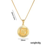 Titanium Steel 18K Gold Plated Preppy Style Shiny Plating Constellation Pendant Necklace main image 4