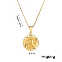 Titanium Steel 18K Gold Plated Preppy Style Shiny Plating Constellation Pendant Necklace main image 10
