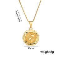 Titanium Steel 18K Gold Plated Preppy Style Shiny Plating Constellation Pendant Necklace main image 7