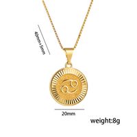 Titanium Steel 18K Gold Plated Preppy Style Shiny Plating Constellation Pendant Necklace main image 9