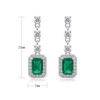 1 Pair Elegant Classical Geometric Inlay Sterling Silver Lab-grown Gemstone Zircon White Gold Plated Silver Plated Drop Earrings main image 2