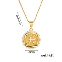 Titanium Steel 18K Gold Plated Preppy Style Shiny Plating Constellation Pendant Necklace sku image 9