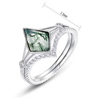 Lab-grown Gemstone Sterling Silver White Gold Plated Elegant Simple Style Geometric Zircon Rings main image 2