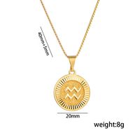 Titanium Steel 18K Gold Plated Preppy Style Shiny Plating Constellation Pendant Necklace sku image 10