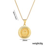 Titanium Steel 18K Gold Plated Preppy Style Shiny Plating Constellation Pendant Necklace sku image 11