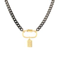 Le Cuivre Plaqué Or 18K Hip Hop Rétro Patchwork Placage Lettre Ovale Pendentif sku image 2