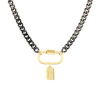 Kupfer 18 Karat Vergoldet Hip Hop Retro Patchwork Überzug Buchstabe Oval Halskette Mit Anhänger sku image 6