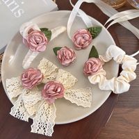 Women's Elegant Romantic Bow Knot Cloth Flowers Hair Clip main image 2