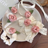 Women's Elegant Romantic Bow Knot Cloth Flowers Hair Clip main image 1