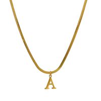 304 Stainless Steel 18K Gold Plated Luxurious Commute Letter Pendant Necklace main image 9
