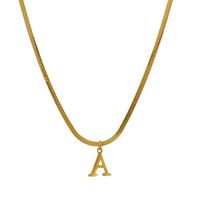 Acier Inoxydable 304 Plaqué Or 18K Luxueux Commuer Lettre Pendentif main image 9