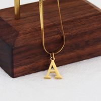 304 Stainless Steel 18K Gold Plated Luxurious Commute Letter Pendant Necklace main image 7