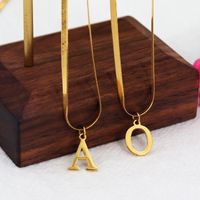 304 Stainless Steel 18K Gold Plated Luxurious Commute Letter Pendant Necklace main image 6