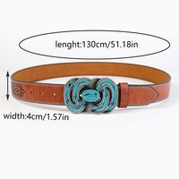 Casual Vintage Style Color Block Pu Leather Spray Paint Metal Button Men's Leather Belts sku image 1