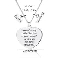 304 Stainless Steel Simple Style Chain Doctoral Cap Letter Number Alloy Pendant Necklace main image 5