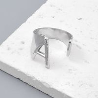 Simple Style Letter Ferroalloy (201 Stainless Steel) Open Rings In Bulk sku image 1