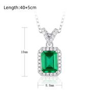 Sterling Silver White Gold Plated Silver Plated Elegant Simple Style Inlay Geometric Lab-grown Gemstone Zircon Pendant Necklace main image 2