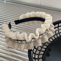 Ig Style Sweet Solid Color Flower Cloth Inlay Rhinestones Pearl Hair Band sku image 118