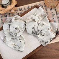 Women's Chinoiserie Elegant Color Block Cloth Printing Hair Clip sku image 2