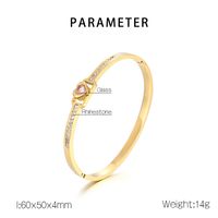 Simple Style Heart Shape 304 Stainless Steel 18K Gold Plated Rhinestones Bangle In Bulk main image 10