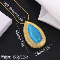 304 Stainless Steel 18K Gold Plated Hip-Hop Rock Plating Water Droplets Glass Stone Zircon Pendant Necklace main image 7