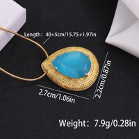 304 Stainless Steel 18K Gold Plated Hip-Hop Rock Plating Water Droplets Glass Stone Zircon Pendant Necklace main image 8