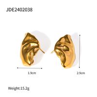 1 Pair IG Style Modern Style Classic Style Irregular Solid Color 316 Stainless Steel  18K Gold Plated Ear Studs sku image 1