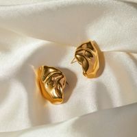 1 Pair IG Style Modern Style Classic Style Irregular Solid Color 316 Stainless Steel  18K Gold Plated Ear Studs main image 1
