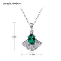 Sterling Silver White Gold Plated Silver Plated Elegant Retro Inlay Geometric Lab-grown Gemstone Zircon Pendant Necklace main image 2