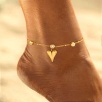 Luxurious Sexy Round Heart Shape 304 Stainless Steel Plating 18K Gold Plated Women's Anklet main image 3